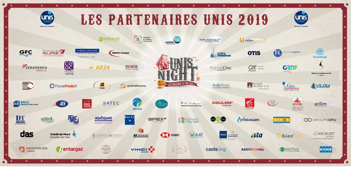 Logos des partenaires Unis Night 2019